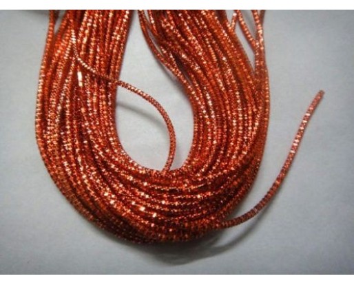 ORANGE - 150 Inches French Metal Wire Gimp Coil Bullion Purl - Check Rough - 3.80 Meters